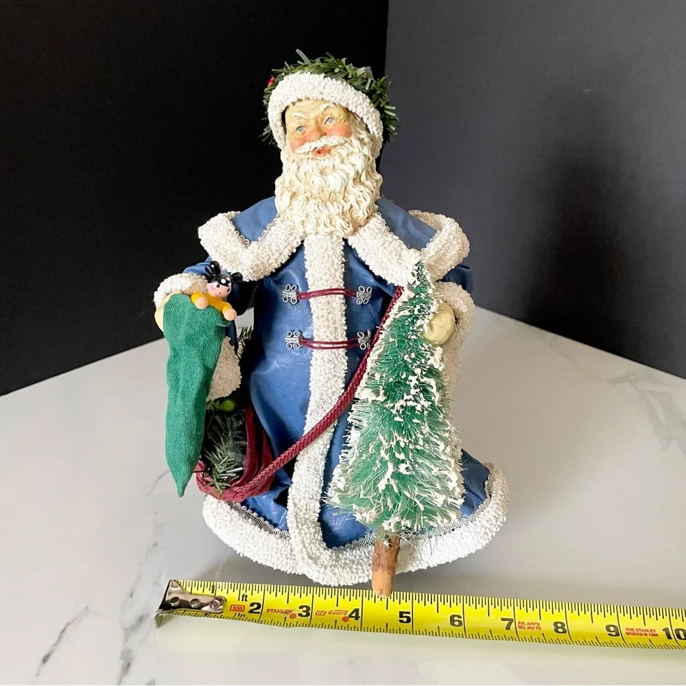 Santa in Blue Coat with Tree & Toys - Possible Dreams Clothtique